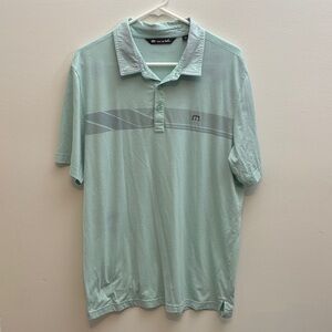 Travis Mathew Light Green Polo Shirt L